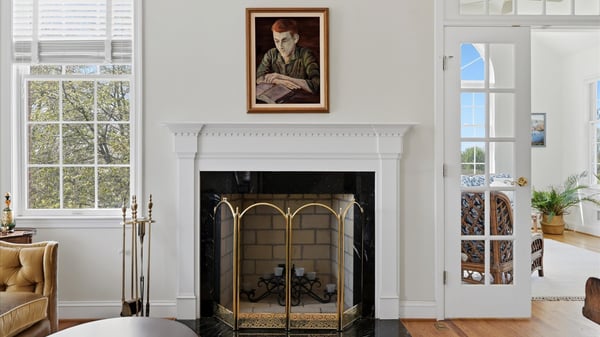 Living Room Wood Burning Fireplace