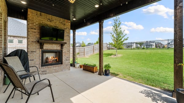 Covered Patio with Gas Fireplace and Gas Hook-up