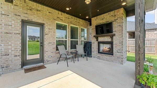 Covered Patio with Gas Fireplace and Gas Hook-up