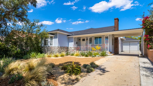 View towards covered front porch