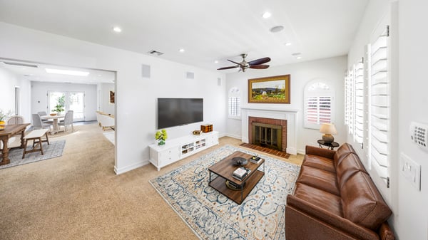 Virtually staged living room