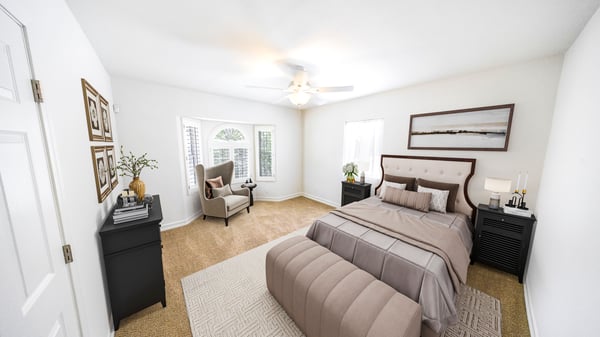 Virtually staged bedroom