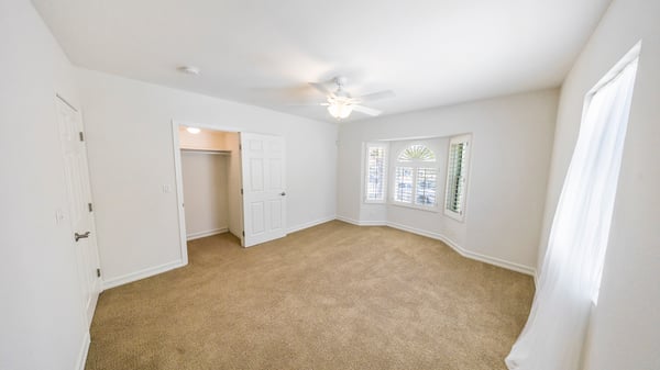 Large closet and ceiling fan