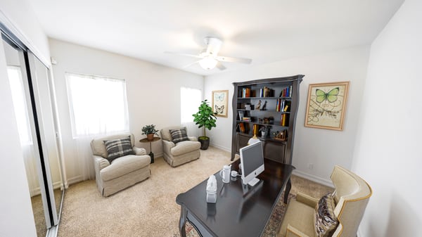 Virtually staged bedroom