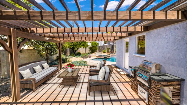 Virtually staged patio area