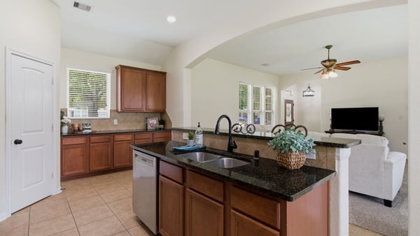 Check out that additional counter space area under the window! Perfect for serving or a coffee/wine bar.
