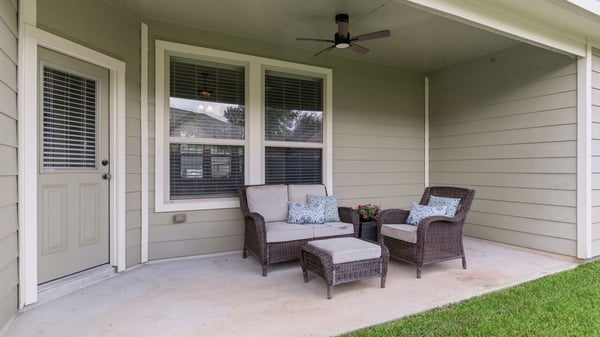 Covered back patio to enjoy those cooler evenings.