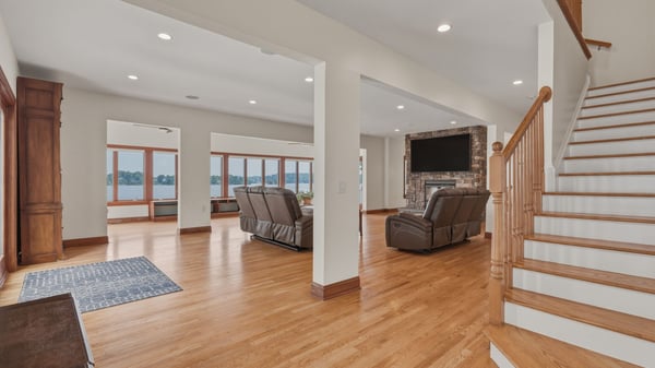 Open concept with expansive views of the lake from almost every room