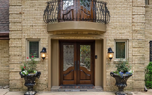 Front entrance and juliet balcony
