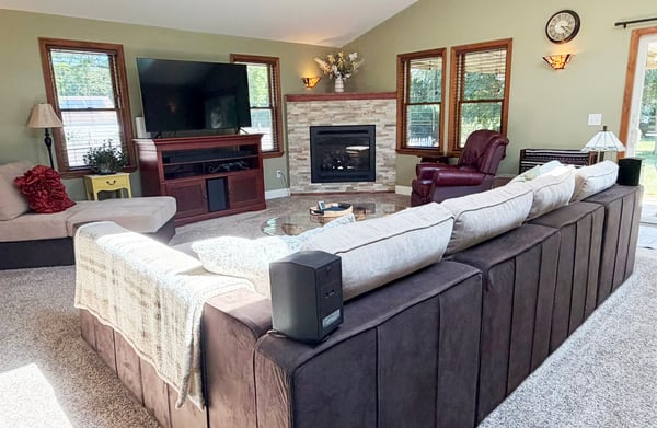 Family Room w/ Updated Sconce Wall Lighting & Ceiling Fan/Light