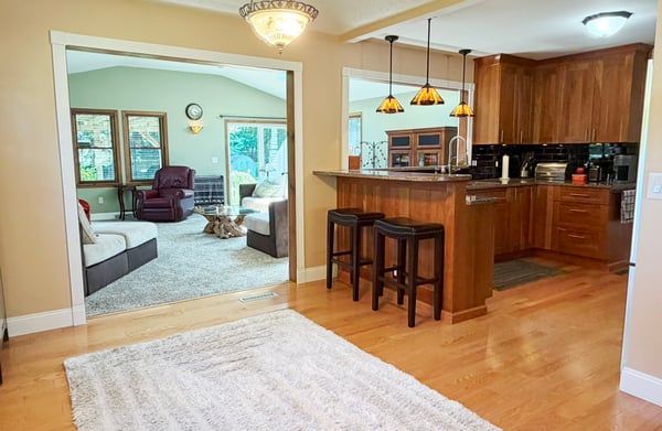 Dining Area View to Kitchen and Family Room