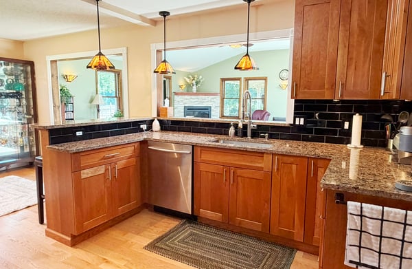 Eat-in Kitchen 2021 Remodel included new lighting and HW floor