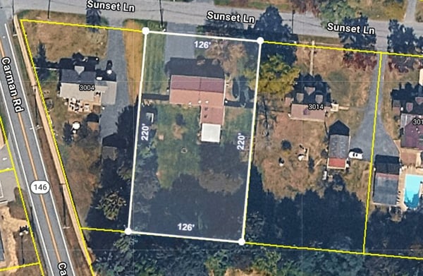 Aerial view of tax map