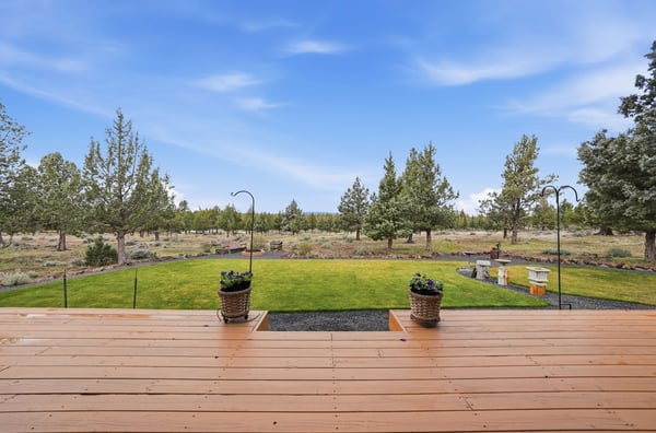 Spacious backyard retreat featuring open greenery and potential for outdoor activities or gardening.