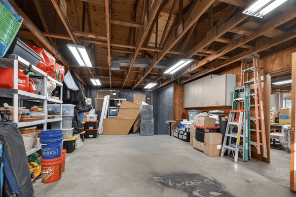 Spacious and versatile garage featuring ample storage solutions and a flexible layout for various projects.