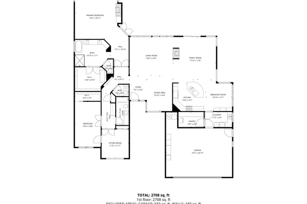 Detailed layout displays open living areas, well-designed kitchen, and private bedroom wings, emphasizing functionality and flow in this Scottsdale home.
