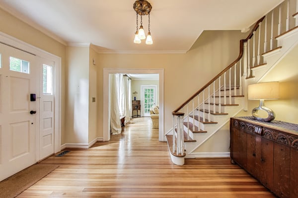 Grand Entrance with Original Heart of Pine floors