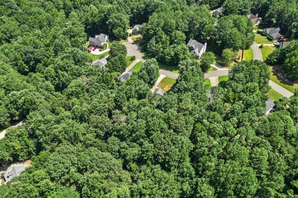 Expansive wooded setting with winding streets and convenient access to nearby residential amenities and local attractions.