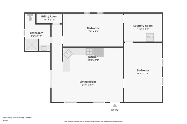 Spacious layout featuring two bedrooms, a functional kitchen, and dedicated laundry and utility spaces.