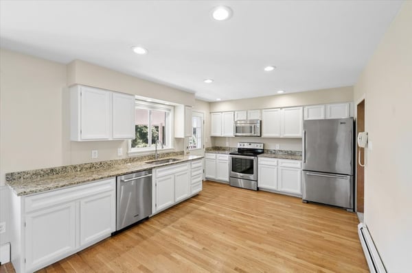 Spacious kitchen featuring modern appliances, ample counter space, and natural light for creative cooking experiences.