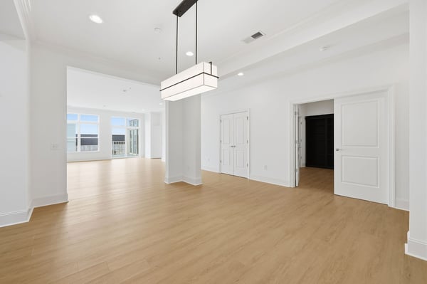 Dining Room looking into Living Room, open door into bonus room