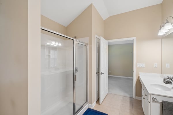 Shower in primary suite