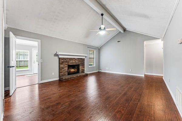 Vaulted living room