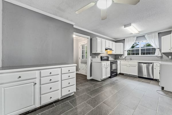 Dining area with built-in sideboard