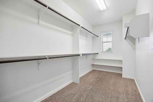 Large walk-in closet in primary bath
