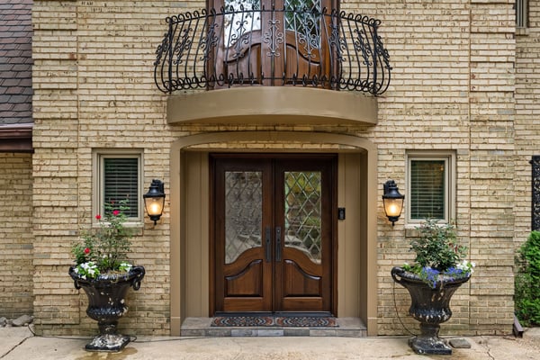 Front entrance and juliet balcony
