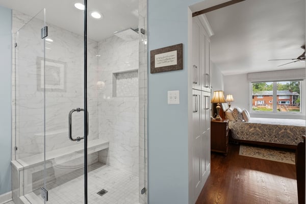 Primary bathroom's shower