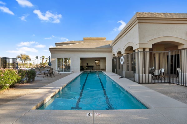 Residents can enjoy a beautifully maintained lap pool designed for exercise and leisure. This attractive community feature enhances the convenience and lifestyle of living in Goodyear.