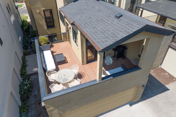 Bird's eye view of the wrap-around deck.