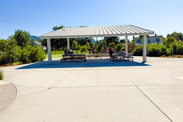 Covered picnic area.