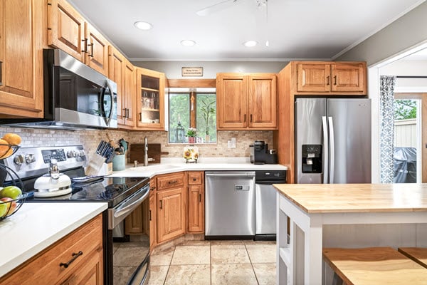 Warm and inviting kitchen.