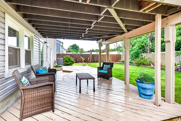 Charming outdoor patio.