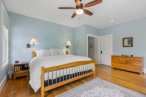 Bright primary bedroom