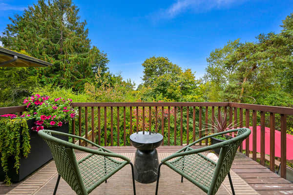 Your bonus room deck overlooking Squalicum Creek