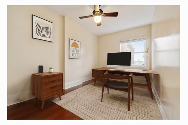 Digitally staged bedroom 2