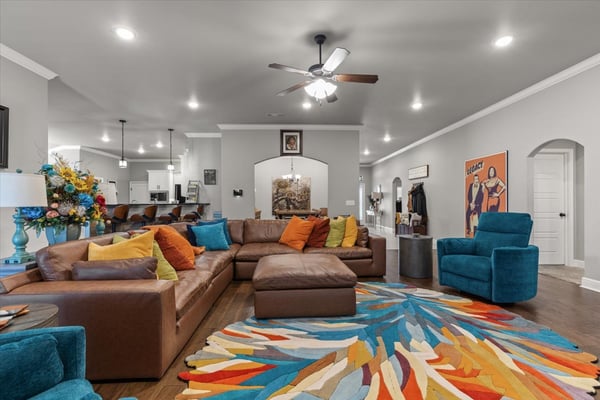 Spacious living area ideal for gatherings.