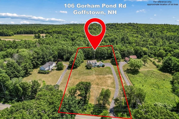 Spacious property on 106 Gorham Pond Rd offers abundant land and picturesque views in Goffstown, NH.