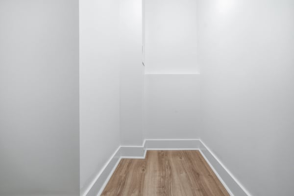 Bright and spacious storage area featuring clean lines and modern flooring. Ideal for organizing essentials.
