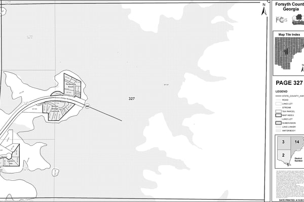 Unique opportunity to acquire prime waterfront property in Forsyth County, offering vast development potential and scenic views.