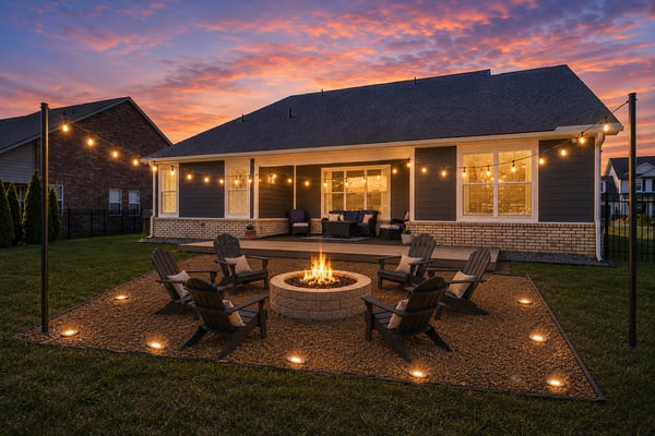 Firepit Digitally Staged