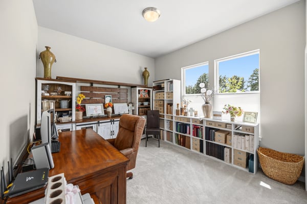 Main level bedroom used as a craft room