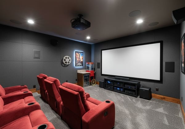VIRTUALLY STAGED: Media/Theater Room has been virtually staged to reflect the possibilities for this space.