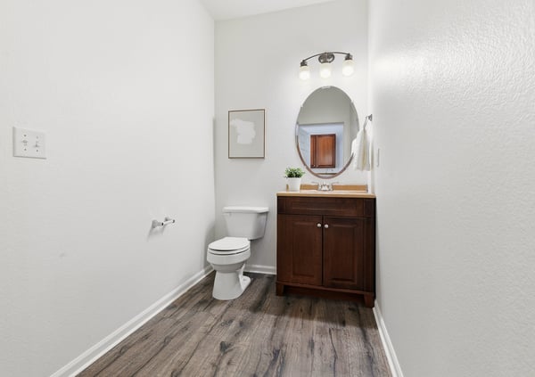 Convenient main floor guest powder bath.