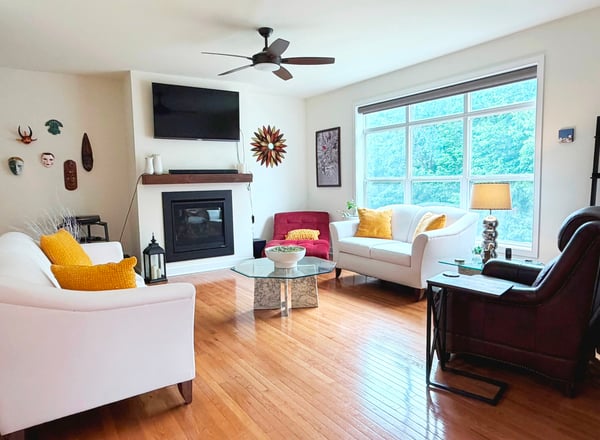 Living Room w/ Motorized Shade