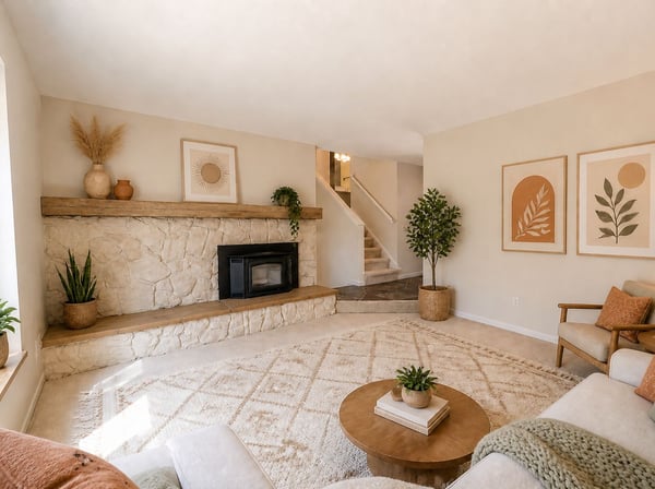 Living Room Virtually Staged & Painted