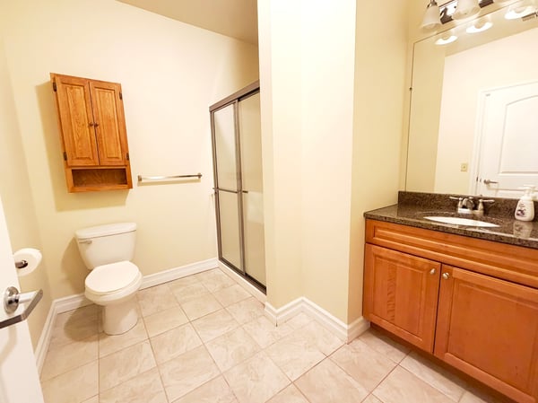 Full Bath w/ Ceramic Tile Floor & Fiberglass Shower